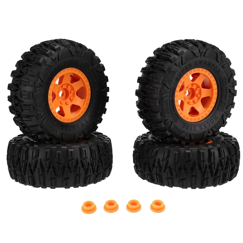 

4PCS 120Mm Plastic 2.2 Beadlock Wheel Rim Tire Set For 1/10 RC Crawler Car Axial SCX10 Wraith RR10 Capra Traxxas TRX4