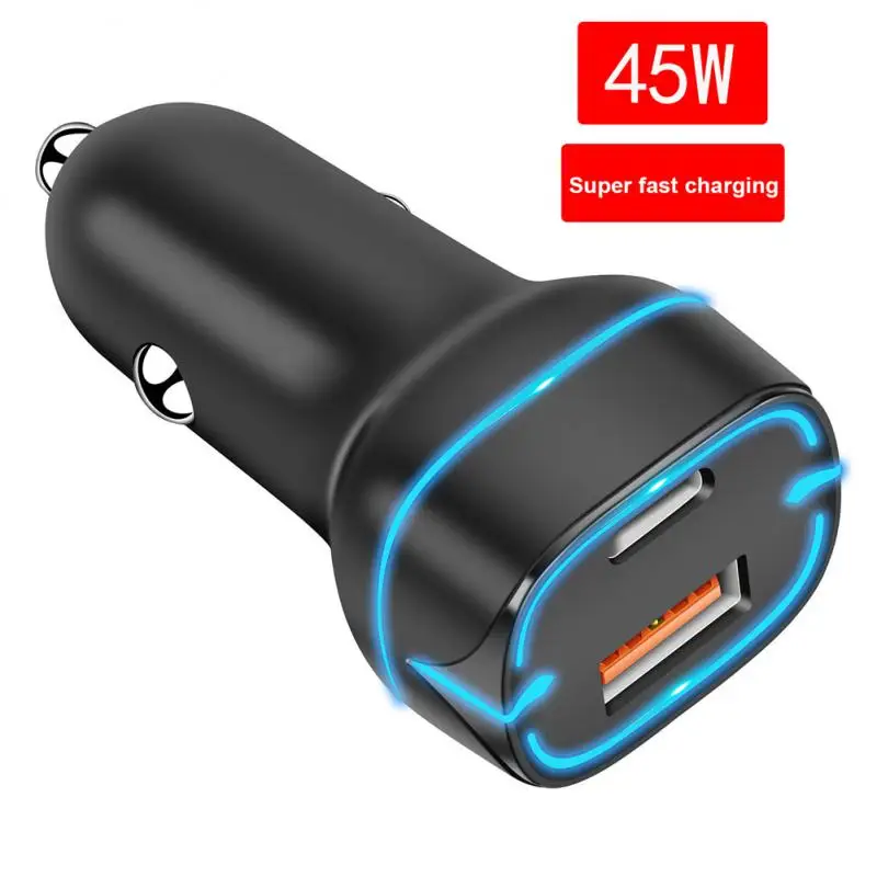 

Автомобильное зарядное устройство с двумя USB-портами, 45 Вт