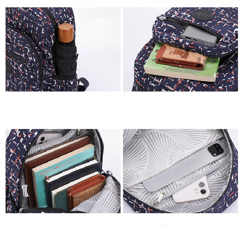 TEGAOTE водонепроницаемый 2024 нейлоновый Модный повседневный рюкзак с цветочным