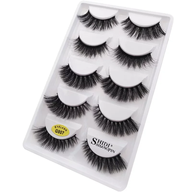 20/30/50 Packs Make your own logo custom 3D mink lashes G807 lashes with private logo for bulk wholesale mix style G807
