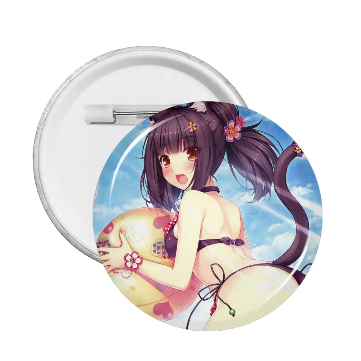 

NEKOPARA Аниме игра Kawaii значки подарки мультфильм милый лацкан мягкая Кнопка булавка 58 мм булавки для фотобулавки