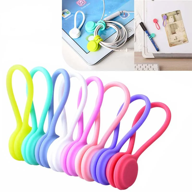 

Magnetic Silicone Earphone Cord Winder Cable Holder Multifunction Home Office Headphones USB Cable Wire Organizer