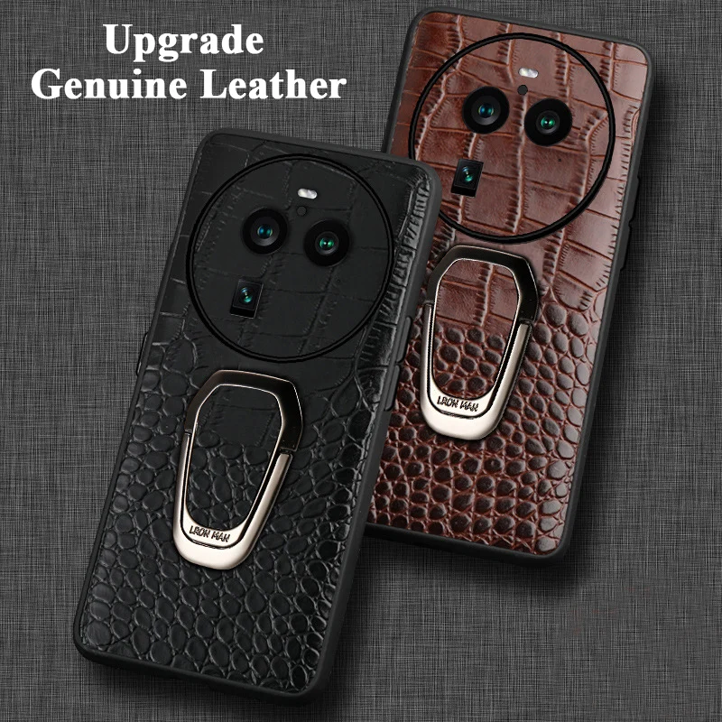 

Crocodile Pattern Genuine Leather Mobile Phone Case Cover Compatible for OPPO Find X6 Find x5 Pro OPPO Find X3Pro