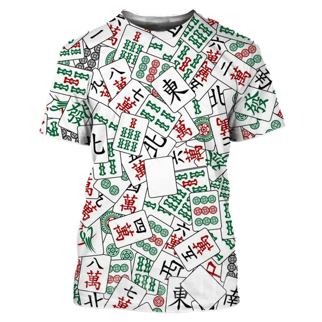 

Mah-jong Graphic Men's T-Shirts For Mens Clothing Animal 3D Print Summer Tops Short Sleeve Fashion Casual Tee Shirts Street Wear