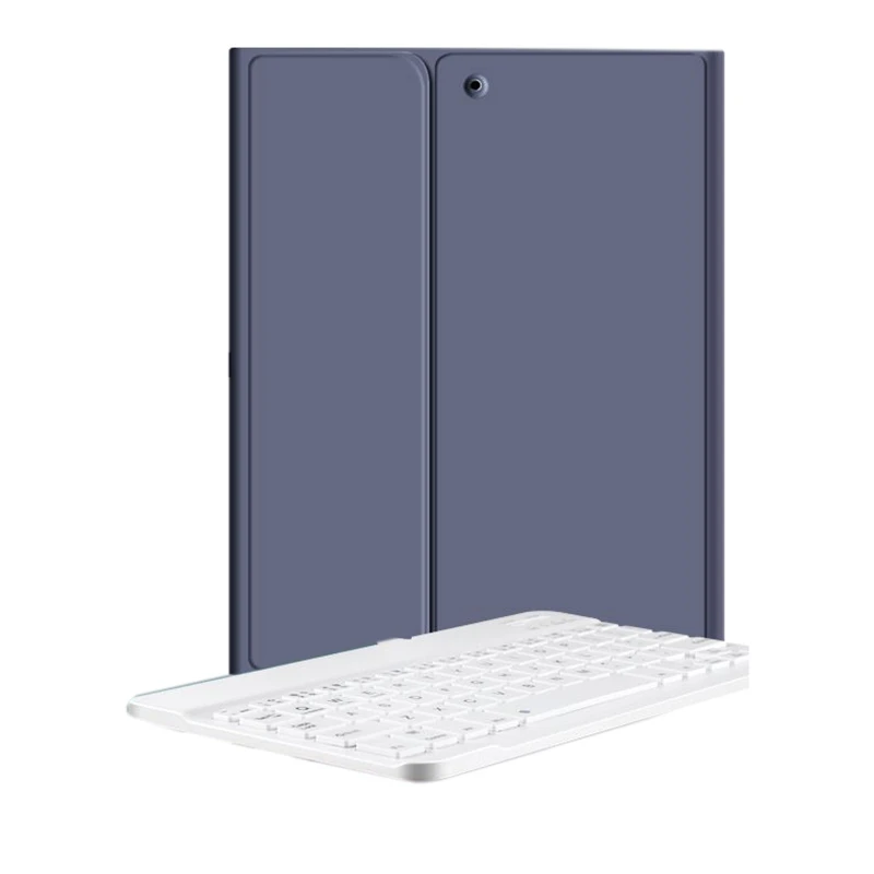 

Multi-Color Bluetooth Keyboard Case for iPad 2019 7Th/8Th 2020 10.2 Inches with Pencil Slot Case,Purple & white