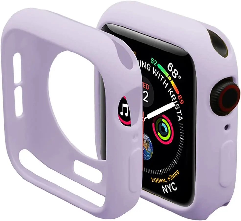 Soft Silicone Case for Apple Watch 45mm 44mm 42mm 41mm 40mm 38mm Bumper Cover Protection Shell For iWatch series 8 7 6  SE 5 4 3