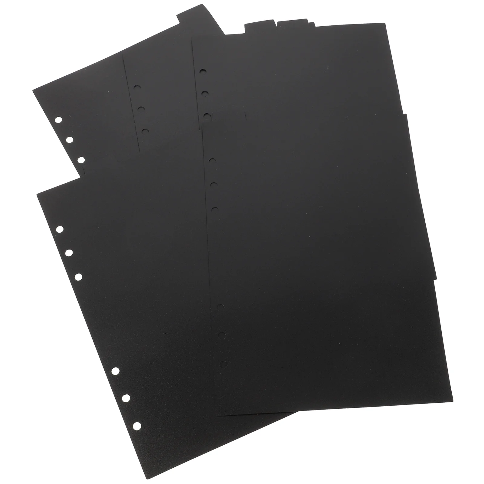 

5 Pcs Divider Tabs 6 Ring Binder Tabbed Dividers Black Notebook Refill Folder Pp Clear Paper