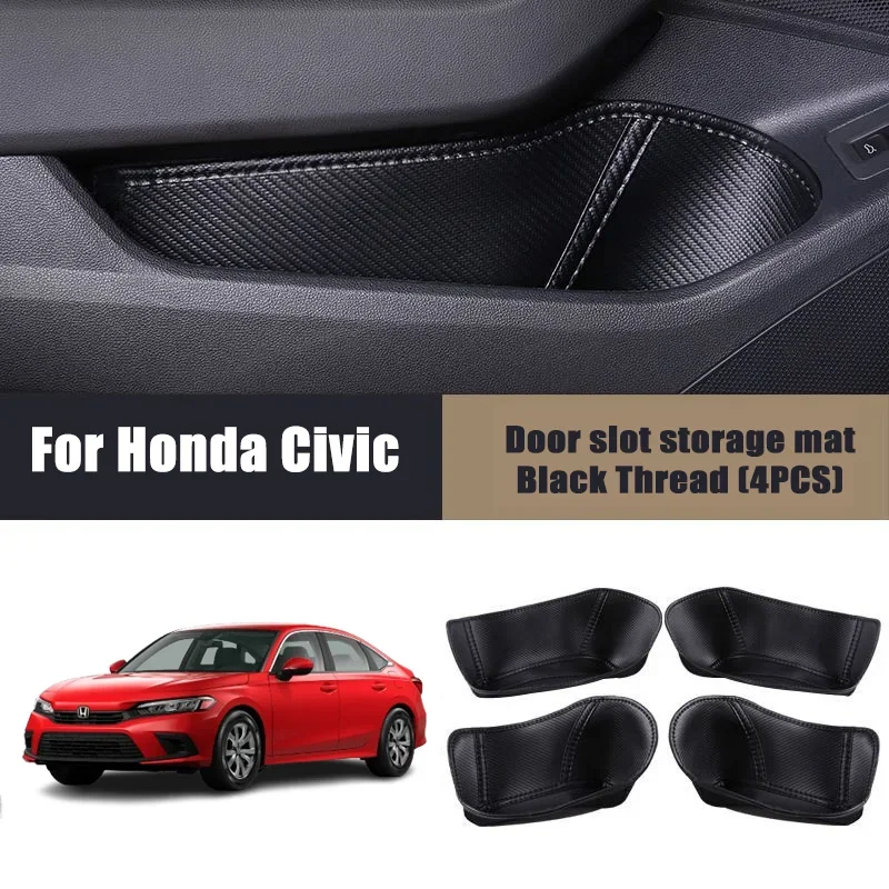 Дверной коврик для хранения, полное покрытие для Honda Civic 11 поколения 2022-2024, кожаный Слот, защита для хранения, защита от царапин, автомобильные аксессуары