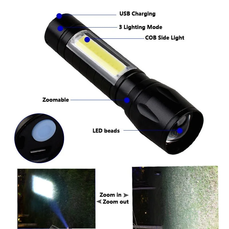 Встроенная батарея XP-G Q5 Zoom Focus Mini Led Flash светильник фонарик 2000 люмен регулируемая