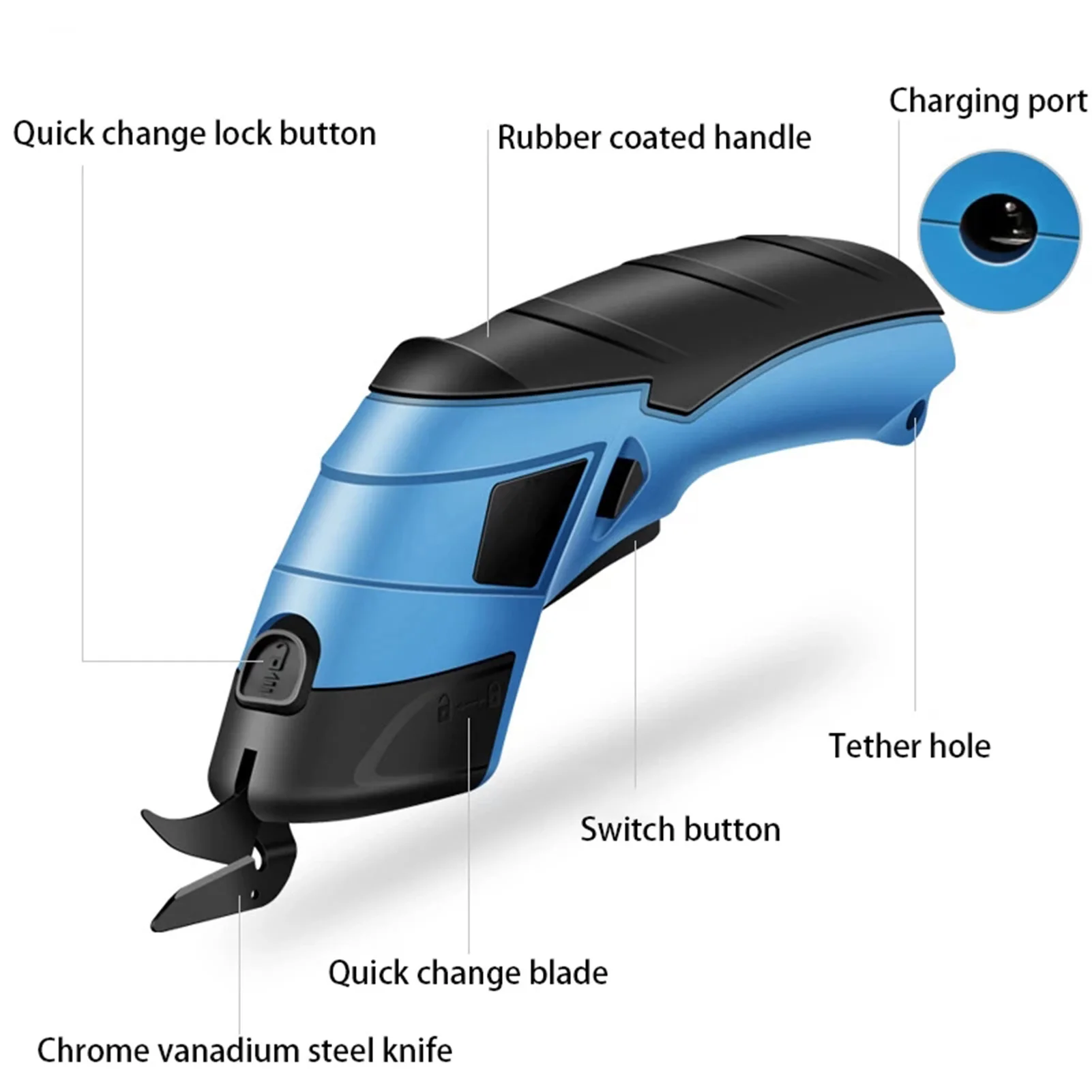 

Многофункциональные перезаряжаемые электрические ножницы беспроводные 3,6 В Аккумуляторный резак инструменты для резки ткани ковровых покрытий ножницы для шитья двойное лезвие
