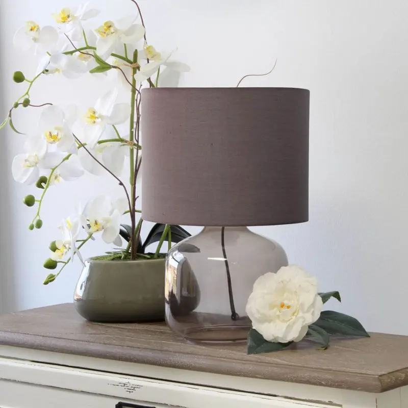

Table Lamp with Fabric Shade, Smoke with Gray Shade