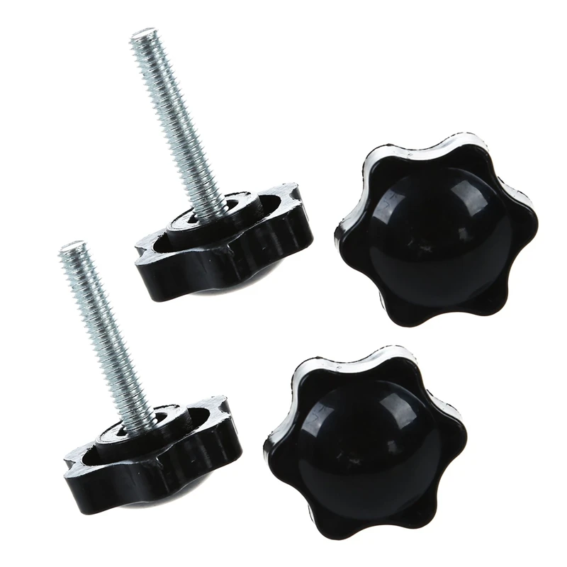 

Hot 4 Pcs M6 X 30Mm Male Thread 32Mm Star Head Clamping Knob Black