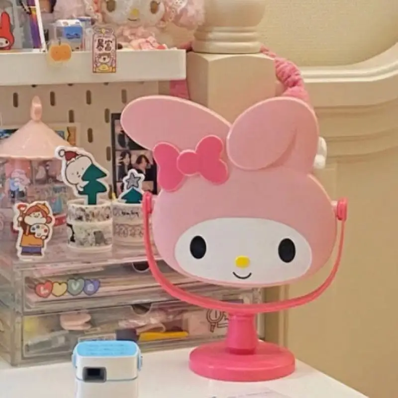 

Kawaii Sanrio аниме настольное зеркало My Melody симпатичное настольное детское зеркало для макияжа маленькое зеркало туалетный столик гардеробное ...