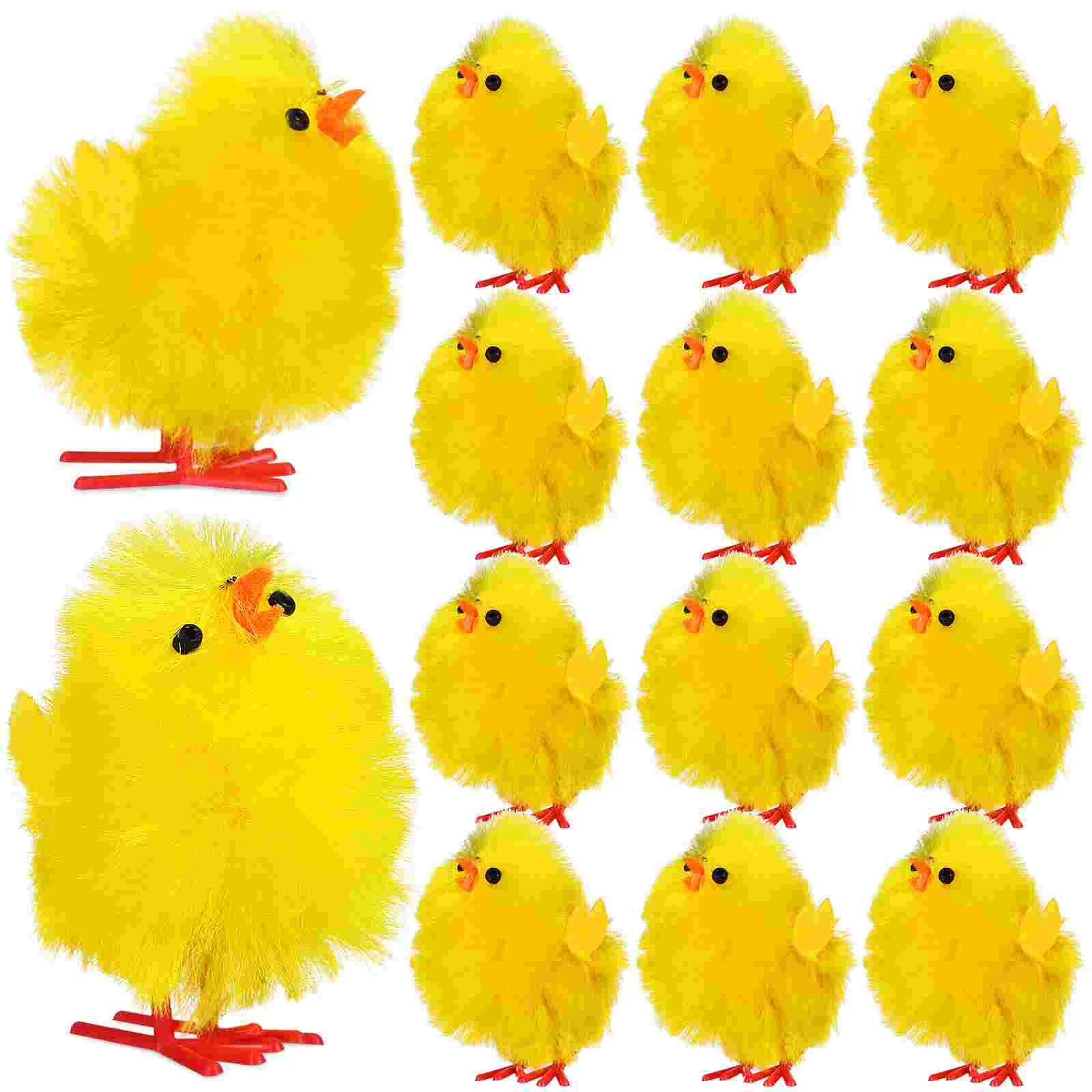 

36 Pcs Small Chicken Toy Easter Eggs Fluffy Chickens Mini Fuzzy Chicks Tiny Baby