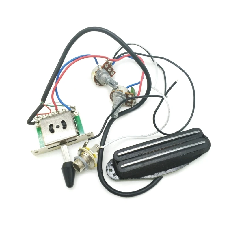 

Double Rail Electric Guitar Single Coil Pickup Wiring Harness Sets 1 Tone 1 Volume 3 Way 1 Guitar Pickup Set