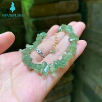 natural green spodumene bracelet stone irregular jewelry wholesale design handmade