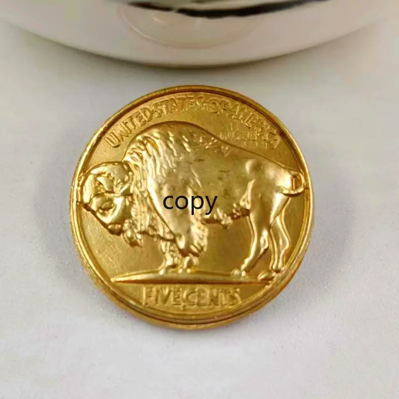 

1938 American Five Cent Buffalo Skull Rose Coin Dollar Make Gold Jojo Purchase COPY COINS