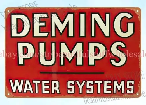 Фото Насосы Deming, водяные системы, металлическая жестяная вывеска, гаражный магазин, комната, настенное искусство №1