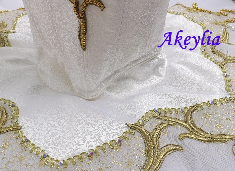 Профессиональная балетная пачка YAGP белого золота для соревнований Женская