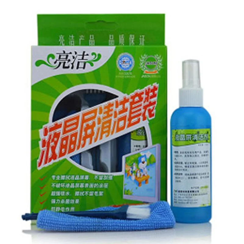 

Useful Screen Clening New 3 In 1 Screen Cleaning Suits Kit With Brush For TV LED PC Monitor Laptop Tablet IPad Keyboard Cleaner