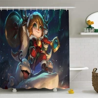 3d printing shower curtain with 12 hooks no punching waterproof bath supply cartoon game roles home decor good gifts for friends