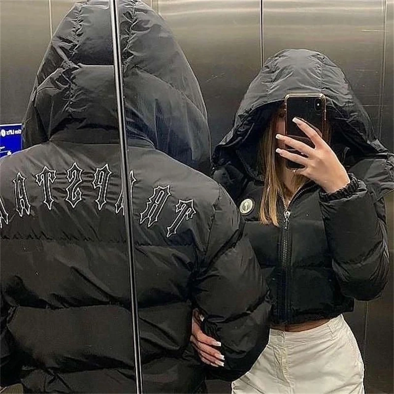 

Trapstar London Down Jacket Women Irongate Detachable Hooded Puffer 2022 Women Fashion High Quality Winter Coat