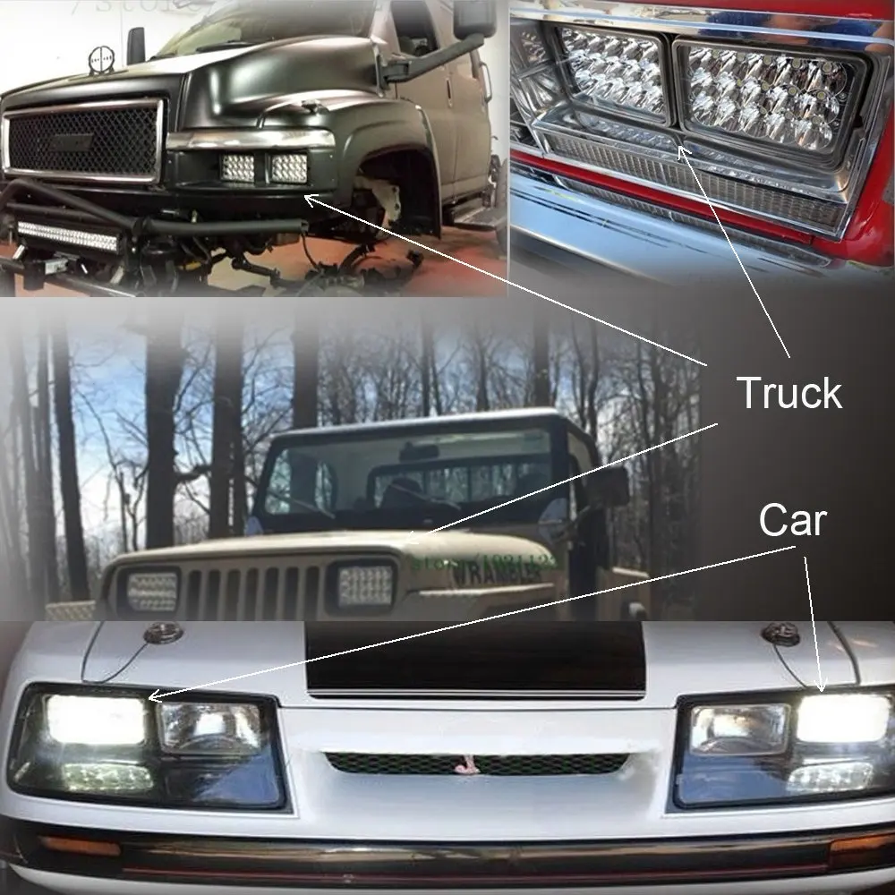 AUKMA 4x6-дюймовая светодиодная фара дальнего/ближнего света замена H4651 H4652 H4656 H4666 H6545