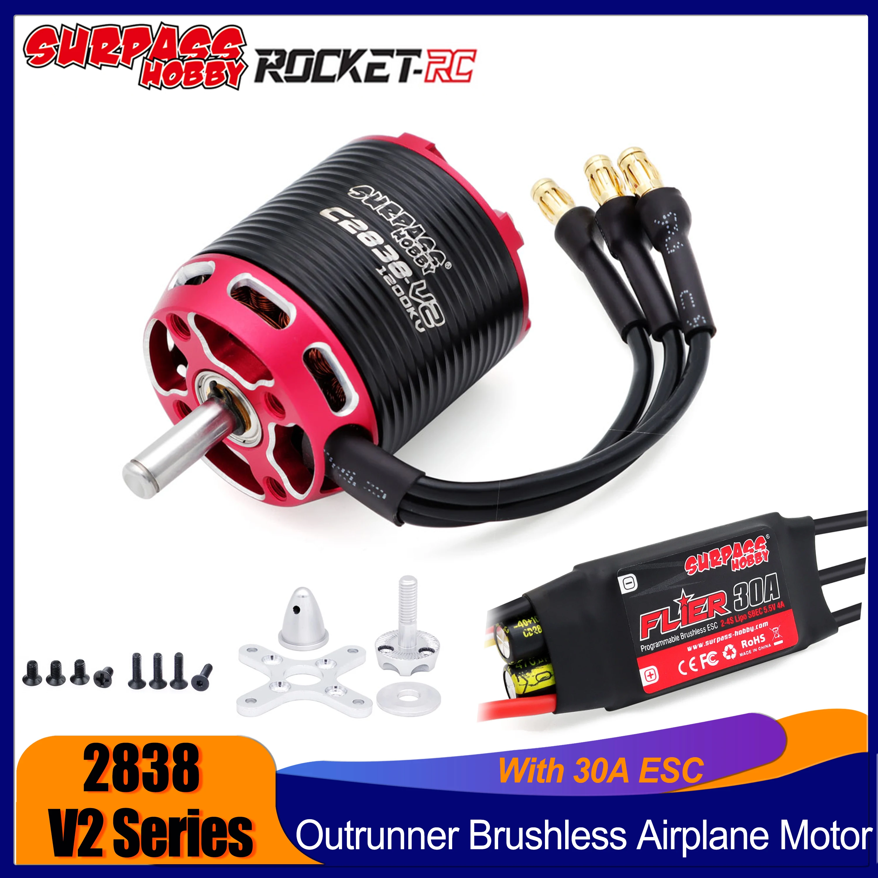 

SURPASSHOBBY Outrunner Brushless Motor C2838 2838 V2 for RC FPV Fixed-wing Quadcopter Helicopter Dron Airplane Aircraft