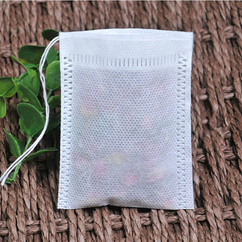 9*7CM 50-100Pcs Tea Bags Empty Scented Drawstring Pouch Bag 5*7CM /6*8CMSeal Filter Cook Herb Spice Loose Coffee Pouches Tools