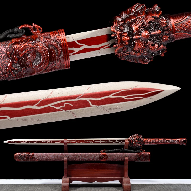 113 см китайский меч Тан лезвие из марганцевой стали настоящая ручная работа