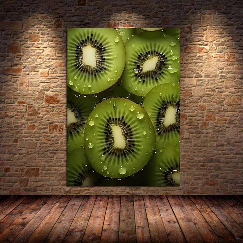 Еда Фрукты Серия Оранжевый Перец Клубника Яблоко Киви Художественный Плакат