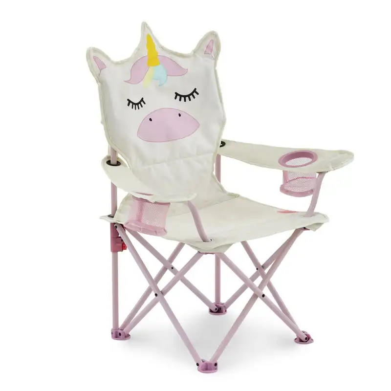 the Unicorn Kid's Camping Chair - Pink/Off-White Color