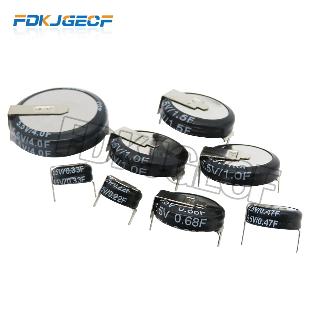 2PCS Farad Capacitor 5.5V 0.1F 0.22F 0.33F 0.47F 0.68F 1F 1.5F 4F Super 0.1F-5.0F Double Layer H type