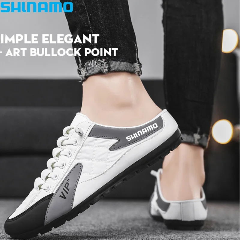 2023 Summer Fishing Sandals Men's Mesh Slippers Breathable Casual Beach Slippers Solid Non-slip Slippers Outdoor Lazy Shoes