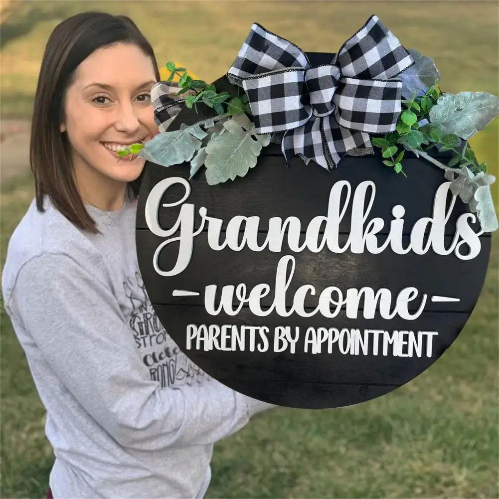 

Welcome Sign Excellent Replaceable Pine Wood Holiday Listing Sign Front Door Decor Home Decoration