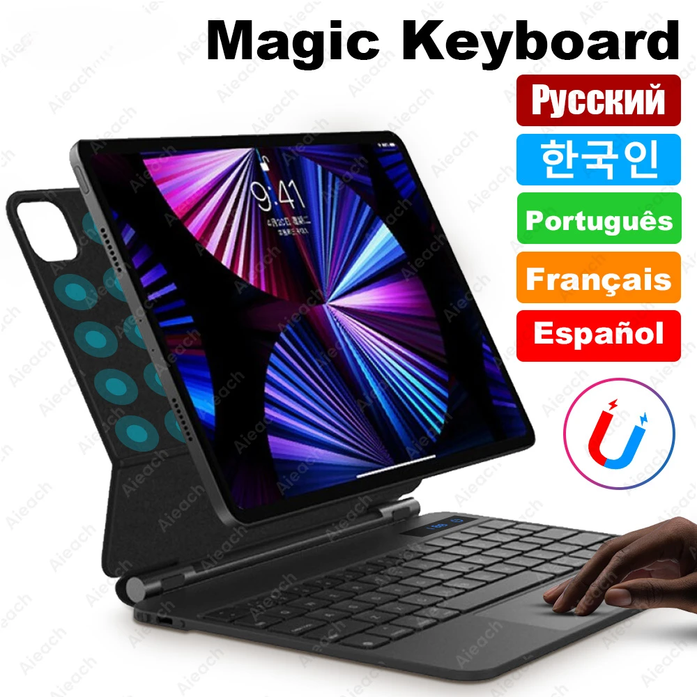 

For Apple Magic Keyboard iPad Air 4 5 Case iPad Pro 11 12.9 Case For iPad 10th Gen mini 6 Floating Design Trackpad Keyboard Case