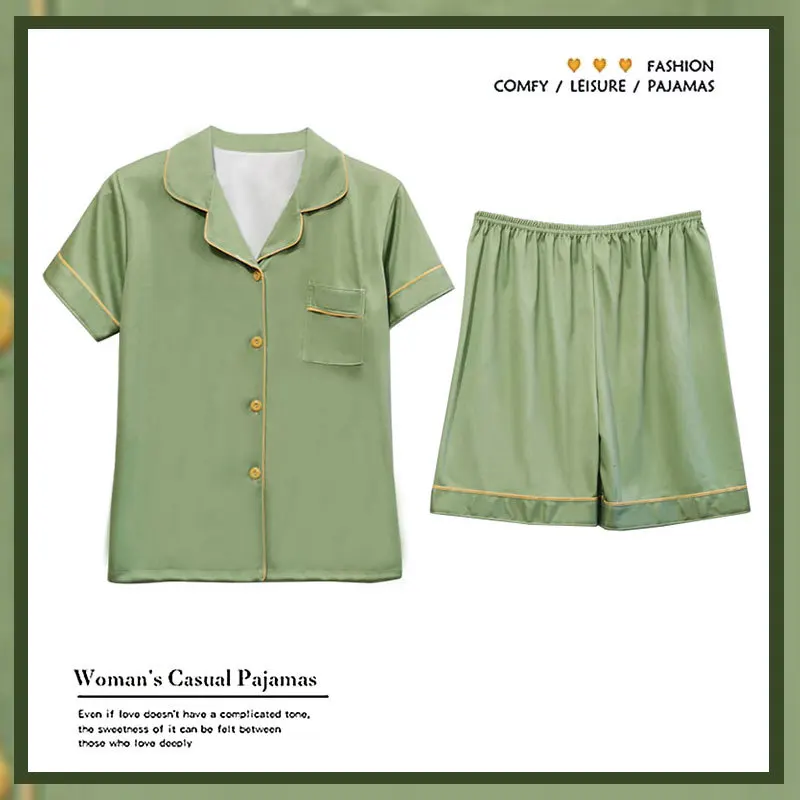 Women's Sleepwear Set Cute Print Short Set Pajamas for Women Cotton Pajama Set Sweet Short Sleeve Top & Shorts Summer Pijamas