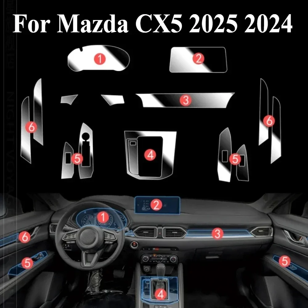 

Для Mazda CX5 2025 2024, автомобильные аксессуары, внутренняя пленка, прозрачная ТПУ панель переключения передач, GPS, центральная консоль, защита от царапин, PPF