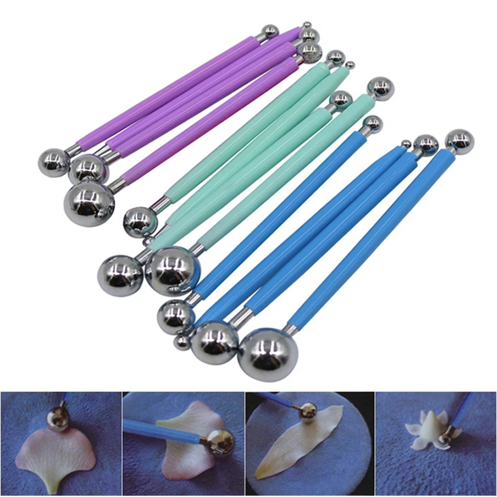 

4PCS Clay Tools Sugarcraft DIY Flower Cookie Cutters Ball Sculpture Modelling Set Cake Decorating Tools Baking Pen