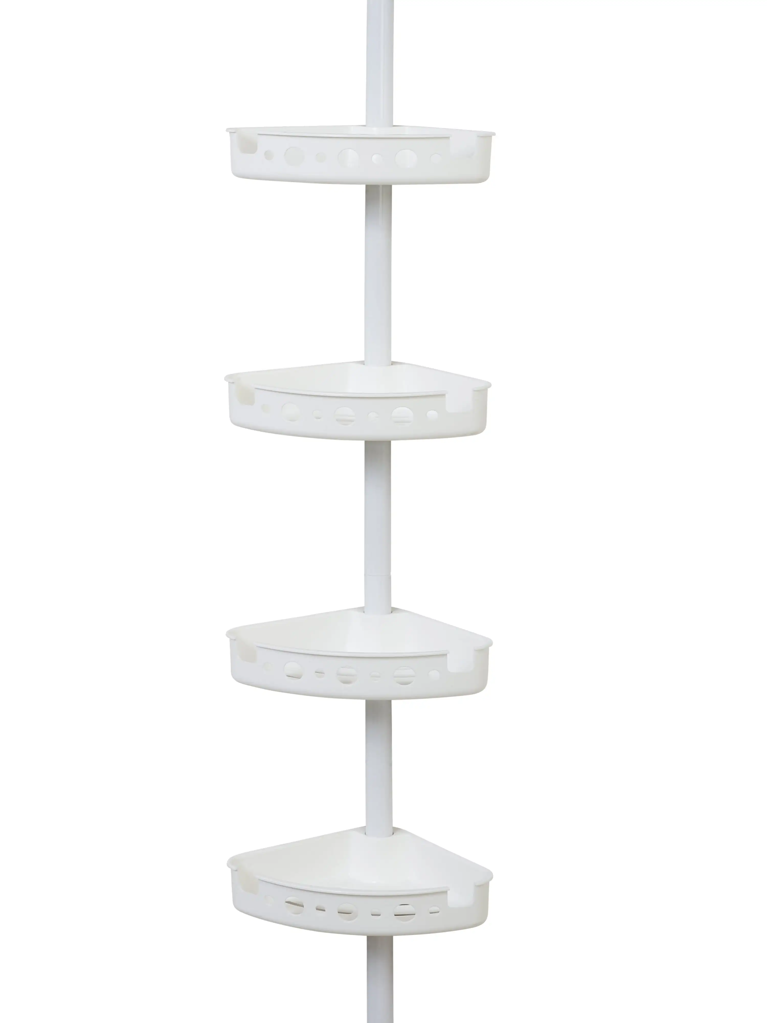 

Tension Pole Shower Caddy, 4 Shelves, White