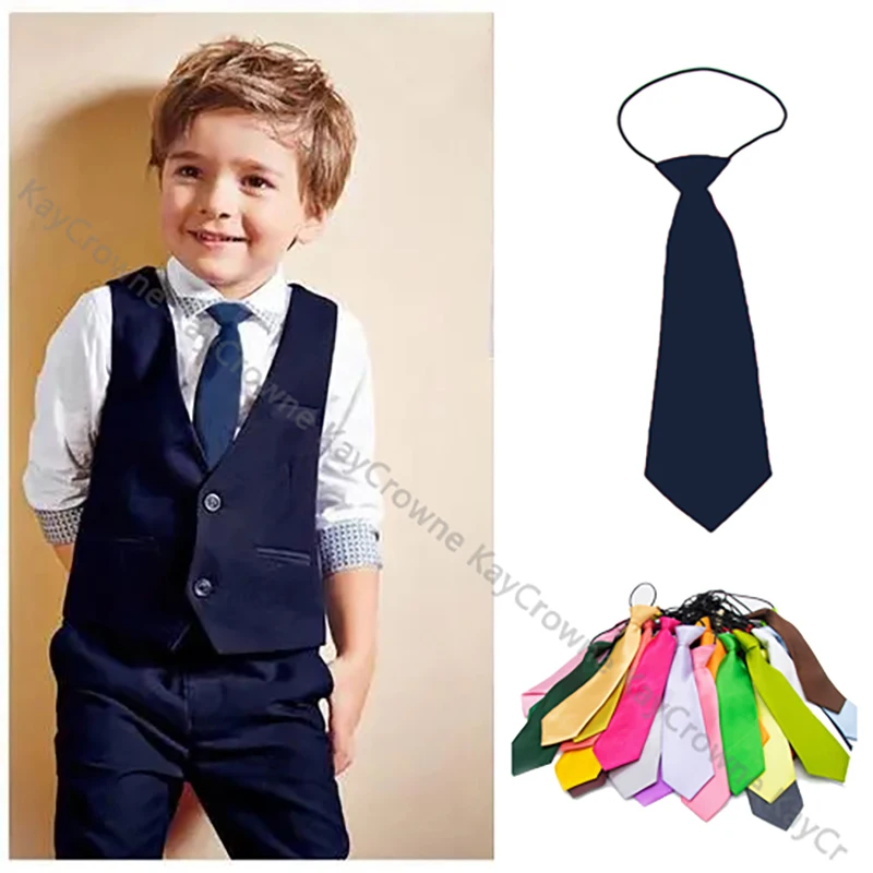 

Оптовая продажа, детский однотонный пуловер для детей, галстук для выступлений, галстук из полиэстера для студентов