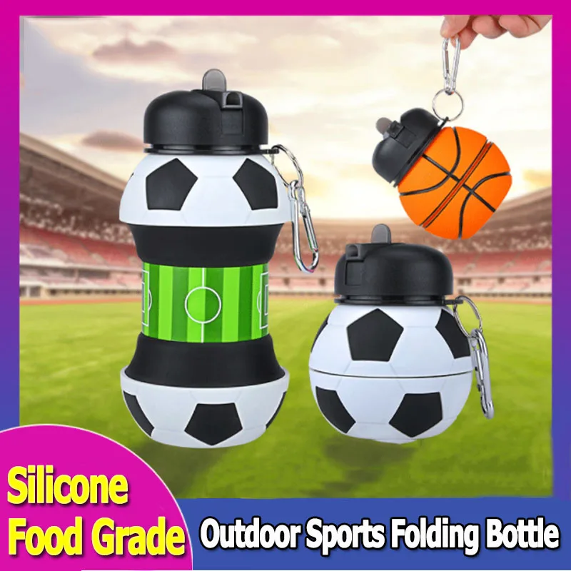 

New Sport Drinking Water Bottle Outdoor Sports Bottle Silicone Folding Cup Creative Water Cup Portable Anti-Drop Children's Cups