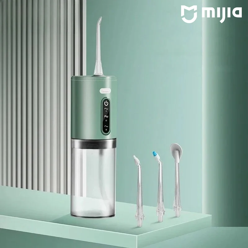 Фото Портативный ирригатор Mijia с USB-зарядкой, 280 мл, электрическое устройство для чистки зубов, 3 режима, водонепроницаемый ирригатор №1
