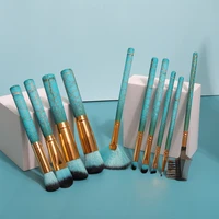lumen 10 green makeup brushes set eyeliner eyelash solid eye shadow cosmetic blending beauty tool kit maquiagem