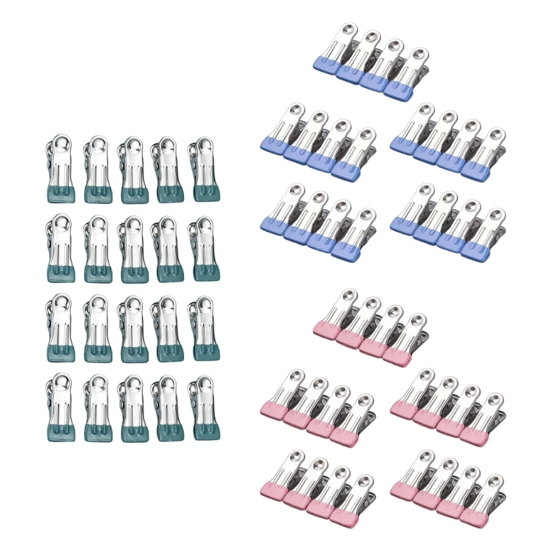

20pcs Stainless Steel Towel Clips Clothes Pins Kitchen Clips Socks Beach Towel