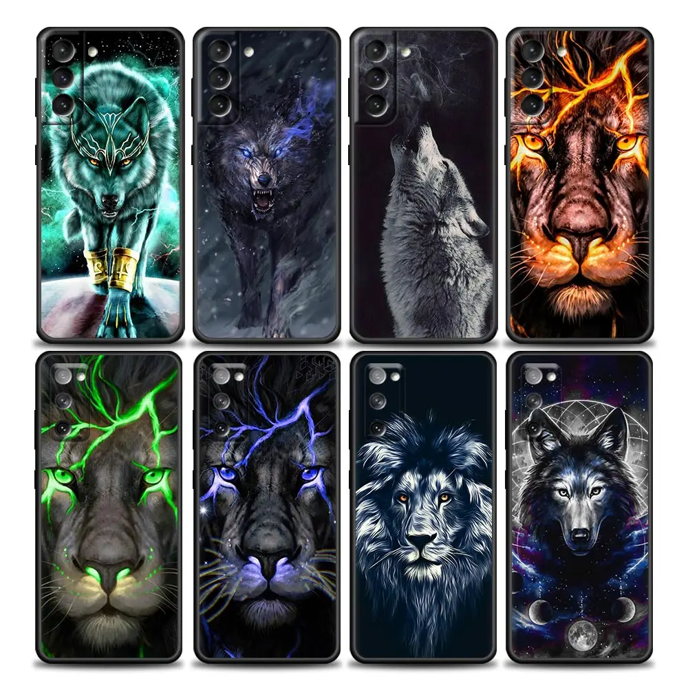 

Wolf Lion Animal Phone Case for Samsung Galaxy S7 S8 S9 S10e S21 S20 Fe Plus Ultra 5G Soft Silicone