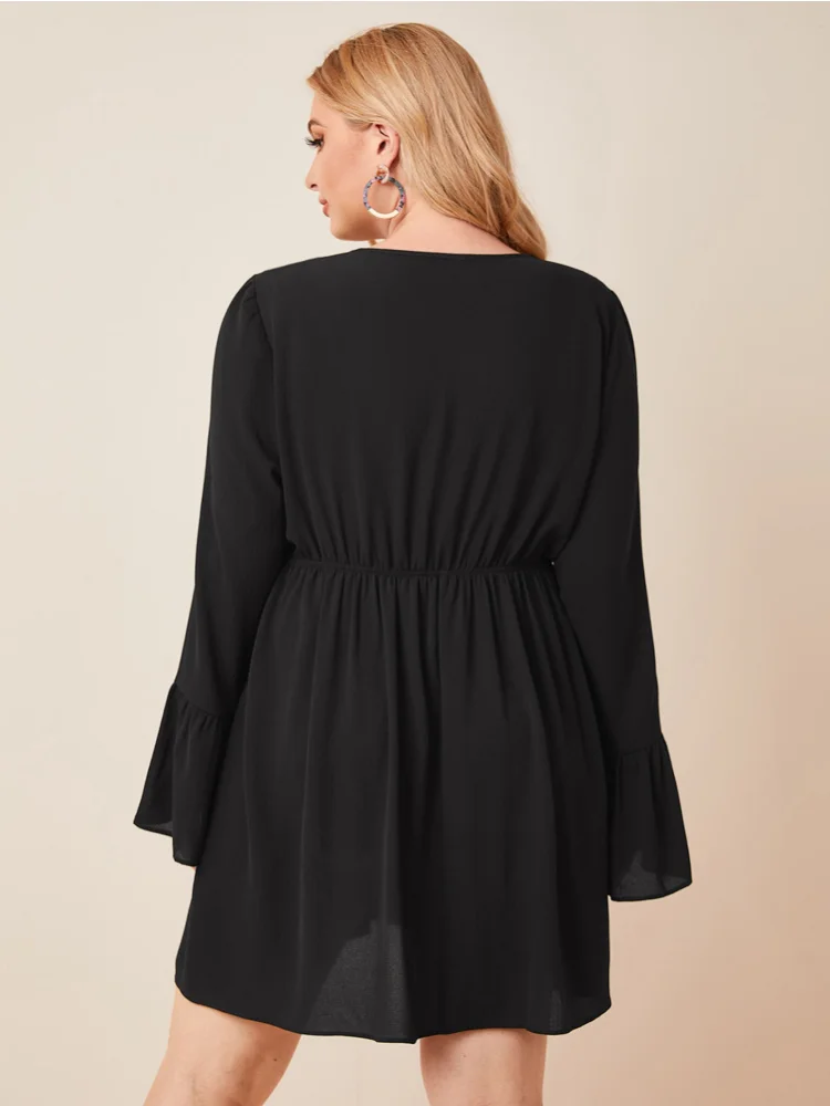 Solid Color Temperament Commuter Women's Shirt Skirt Mature Dress plus size summer dress women