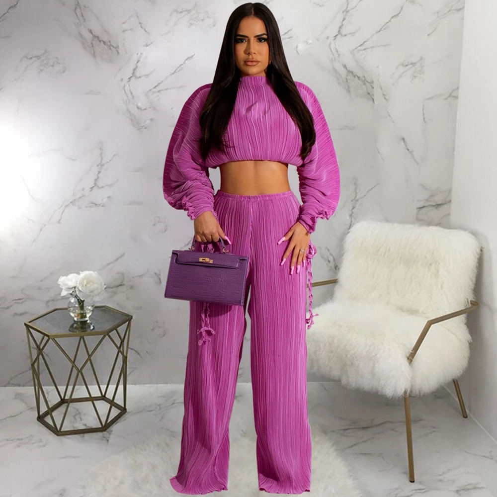 

Комплект из двух предметов африканская одежда африканские новые Дашики модный фиолетовый костюм топ брюки супер эластичная ткань для женщ...