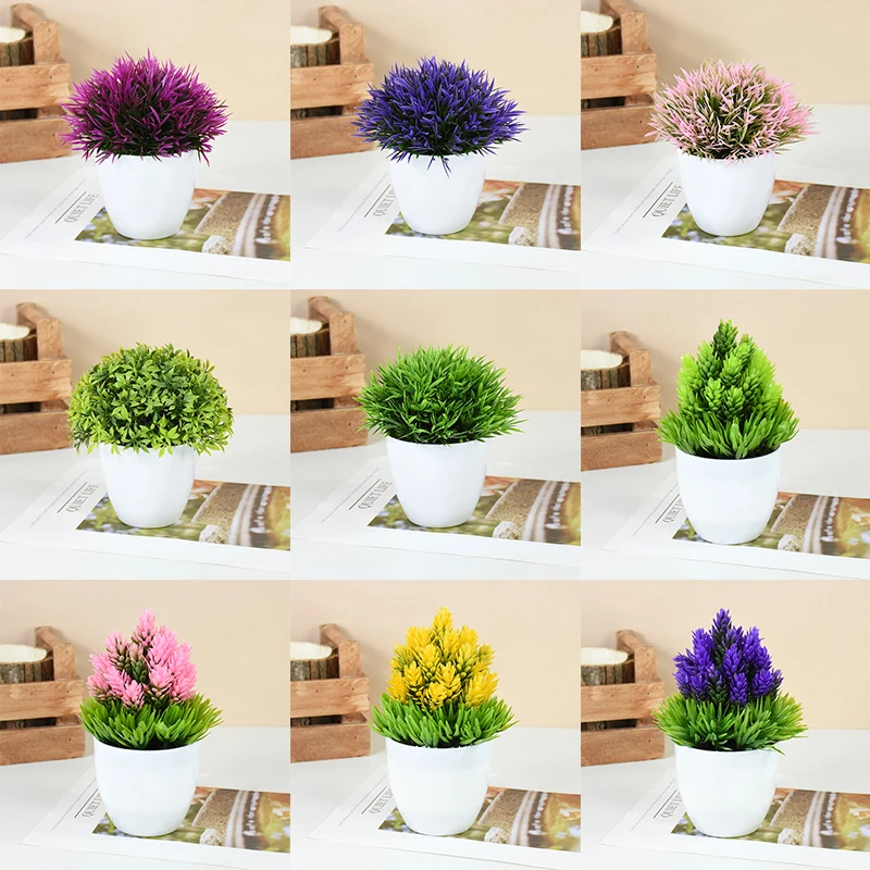 

Artificial Green Bonsai Potted Small Tree Pot Plants Fake Flowers Potted Ornaments For Home Accessories Bedroom Living Room Deco