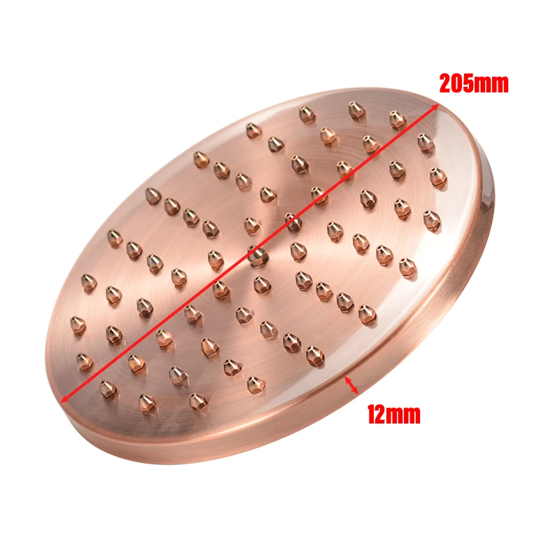 8 inch round vintage retro bathroom rain shower head antique red copper hose top shower sprayer bathroom single head tools free global shipping